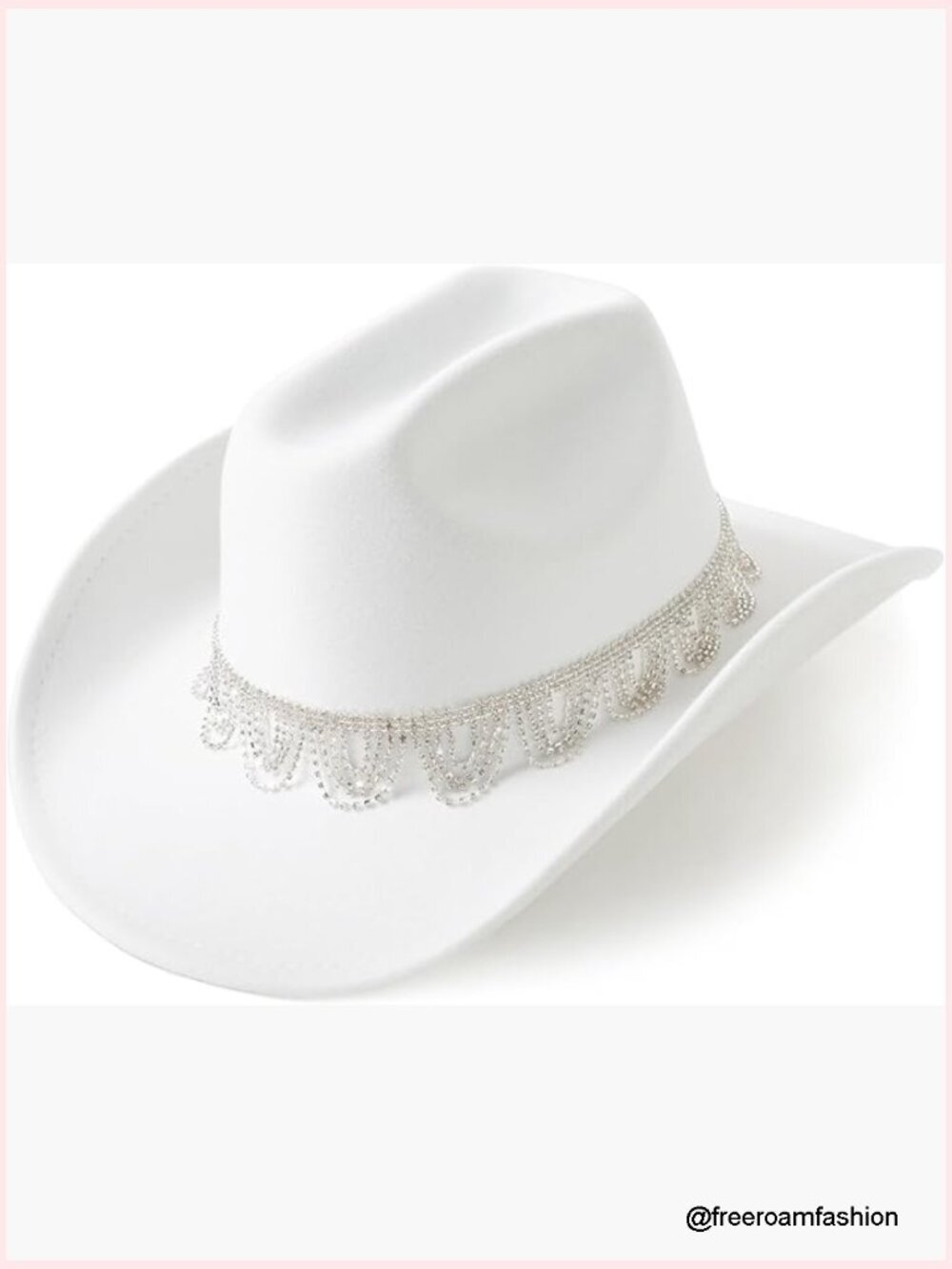 Glitter Rhinestone Cowgirl Hat Shiny Western Cowboy Hat Felt One Size